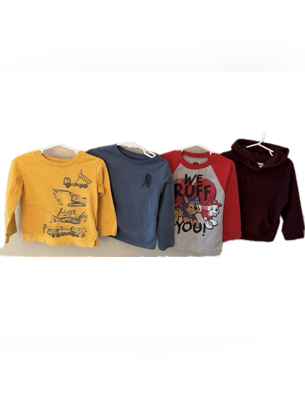 Boys 2T Long Sleeve Fall/Winter Bundle 4 Pieces Gap, Old Navy, Paw Patrol